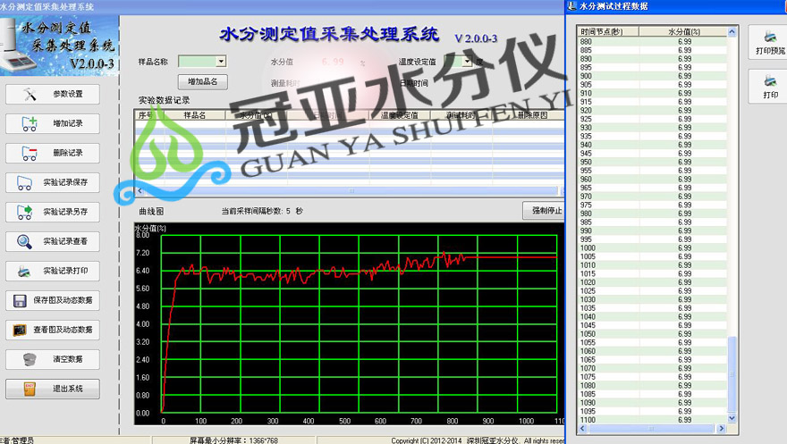 冠亞水分儀軟件圖